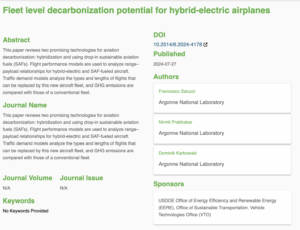 Fleet Level Decarbonization Potential for Hybrid-Electric Airplanes